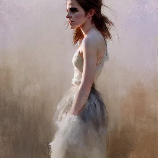 Prompt: full body fashion model emma watson by Richard Schmid by Jeremy Lipking by moebius by atey ghailan