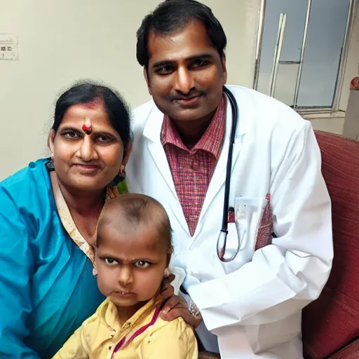 Prompt: indian doctor and his nanny