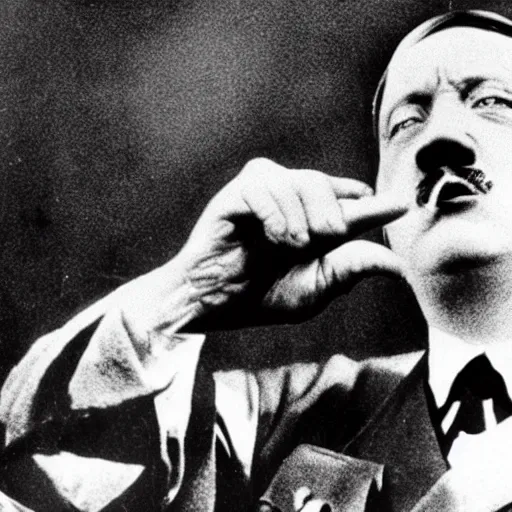 Prompt: hitler performing with bts