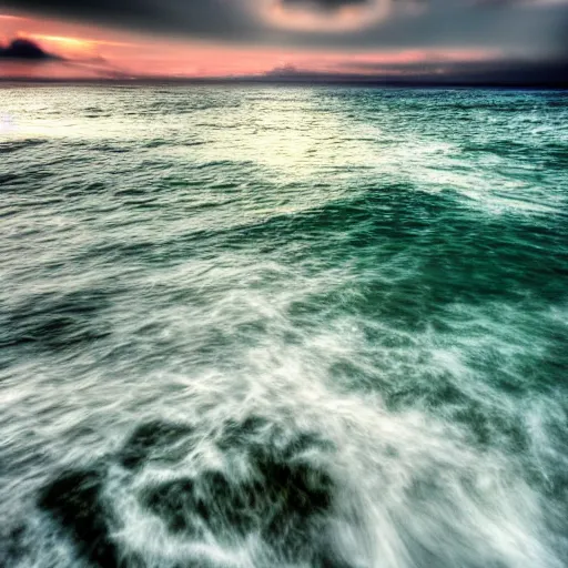 Prompt: a beautiful photograph of the sea, hdr, 8 k, high quality, sharp focus, artstation, highly detailed, award - winning