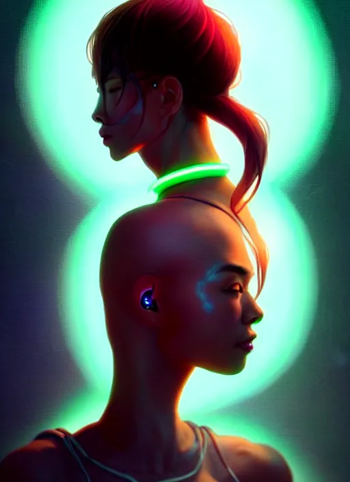 Image similar to sensual asian female humanoid with freckles, by loish, d & d, fantasy, cyber neon lighting, futurism, intricate futuristic jewelry accessories, cyberpunk high fashion, profile posing, hyper photorealistic, digital photography, artstation, pinterest, concept art, art by pascal blanche and greg rutkowski,