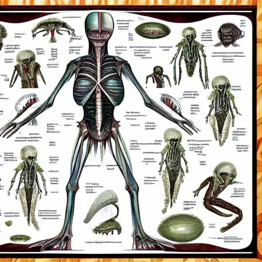 Prompt: alien anatomy Book