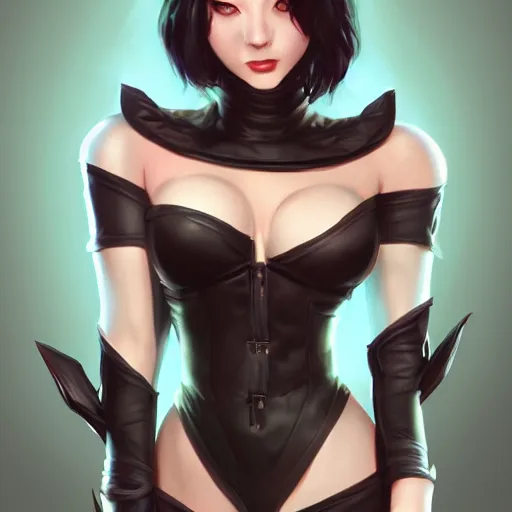 Prompt: portrait, sage ( valorant ) in a bunny suit, black hair, digital painting, artstation, unreal engine, by artgerm