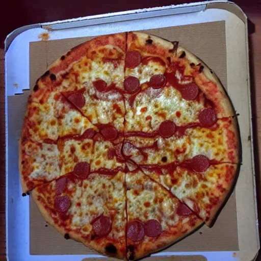 Prompt: very creepy pizza