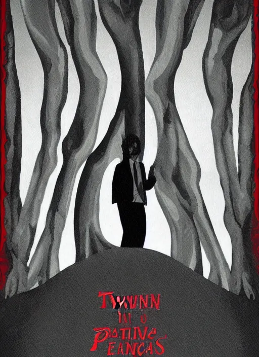 Prompt: twin peaks movie poster art by ciro nieli