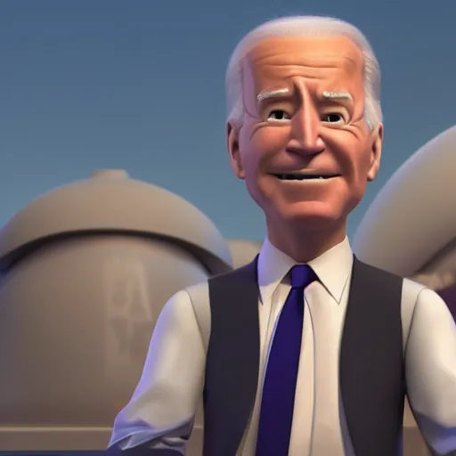 Image similar to joe biden on meth as seen in award winning animated pixar movie 4k octane render