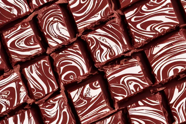 Prompt: product photo of a fractal pattern chocolate bar, DSLR, 4k, studio lighting, ultra high quality