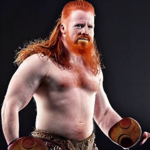 Prompt: wrestler sheamus as a viking