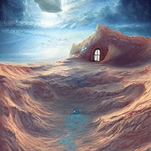 Image similar to house on mars, acrilic paint, digital, artstation, detailed intricate ink illustration, heavenly atmosphere, digital art, overdetailed art, concept art, complementing colors, trending on artstation, cgstudio, the most beautiful image ever created, dramatic, subtle, details, award winning artwork, beautiful scenery