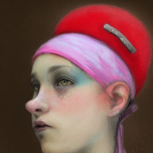 Image similar to clowncore pastel punk young hospital nurse wearing stylish head - wear. detailed, portrait, 8 k, artwork by jean - baptiste monge