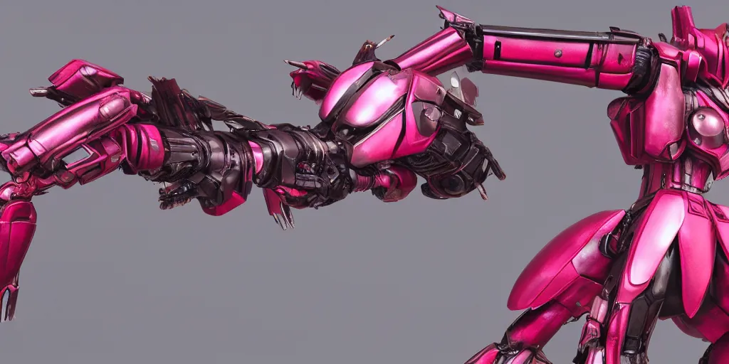 Image similar to a metal insect - like of female gundams like spider is in pink and red collection by merriam, daniel, intricate mechanical details, futuristic, 2 k aesthetic, dramatic lighting, 4 k, 3 d octane render, provenance, detailed, trending on artstation