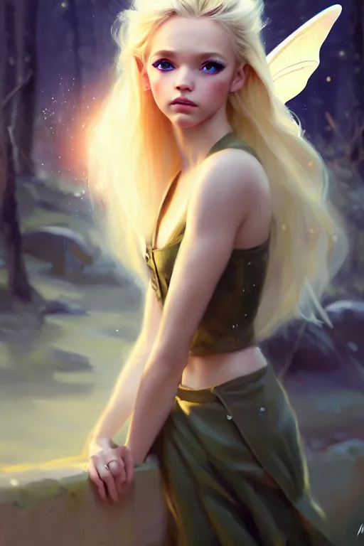 Image similar to cinematic shot of an epic portrait of a cute blonde fairy dressed in military clothes, stylised military clothes, shiny skin, beautiful eyes, beautiful, small details, night setting, realistic poster with volumetric light from craig mallism, artgerm, jeremy lipkin and michael garmash, unreal engine, radiant light, digital art, trends at art station, a masterpiece