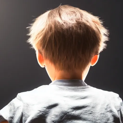 Image similar to angry child looking at monitor photo dramatic lighting from behind