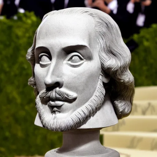 Image similar to photo of william shakespeare at the met gala