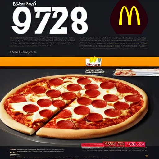 Image similar to mcdonalds pizza advertisement, award winning photography