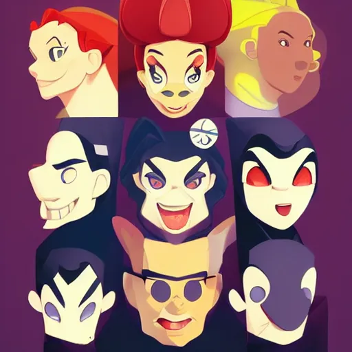 Image similar to face icon stylized minimalist animaniacs, loftis, cory behance hd by jesper ejsing, by rhads, makoto shinkai and lois van baarle, ilya kuvshinov, rossdraws global illumination