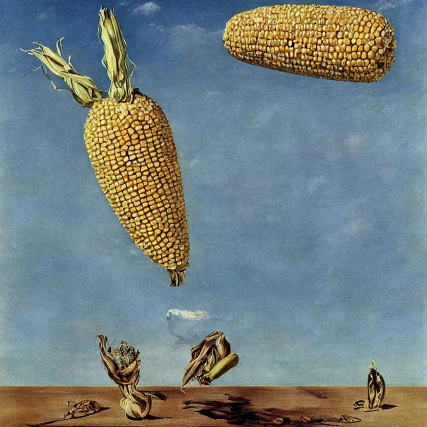 Prompt: corn on the cob, by salvador dali. surrealism