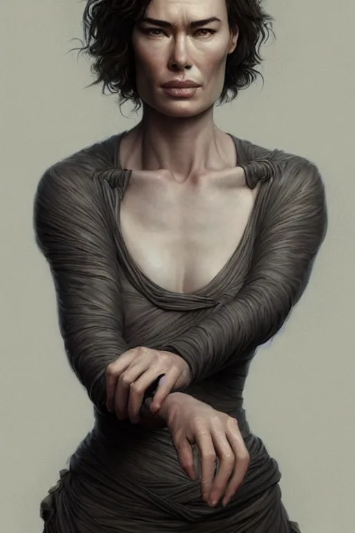 Image similar to lena headey, anatomy, only two hands, highly detailed, digital painting, artstation, concept art, smooth, sharp focus, illustration, unreal engine 5, 8 k, art by art by artgerm and greg rutkowski and edgar maxence