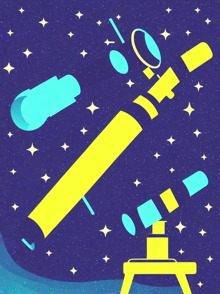 Image similar to ( ( strong dither ) ), editorial illustration scientific lab test tube telescope microscope astronaut, colorful modern, mads berg