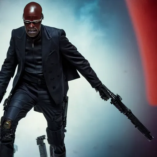 Image similar to keanu reeves as nick fury, 4 k, high detail, high - resolution photograph, professional photography, ultra - detail