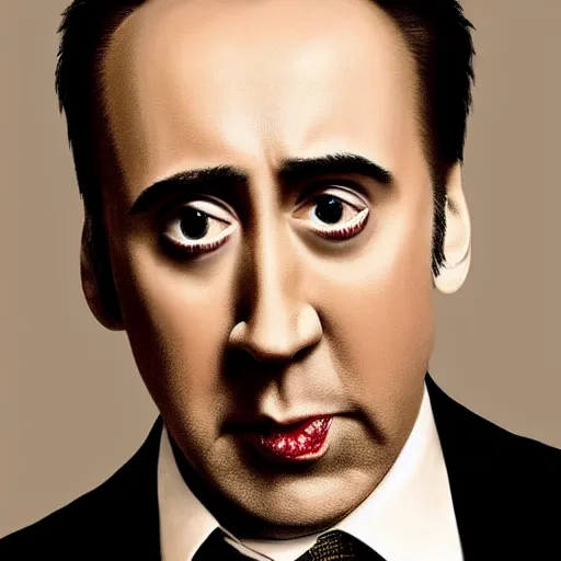 Prompt: the most horrifying picture of nic cage