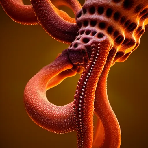 Image similar to hyperrealism computer simulation visualisation of parallel universe octopuses in surreal scene from art house movie from future by caravaggio rendered in mandelbulb 9 d and blender and octane render