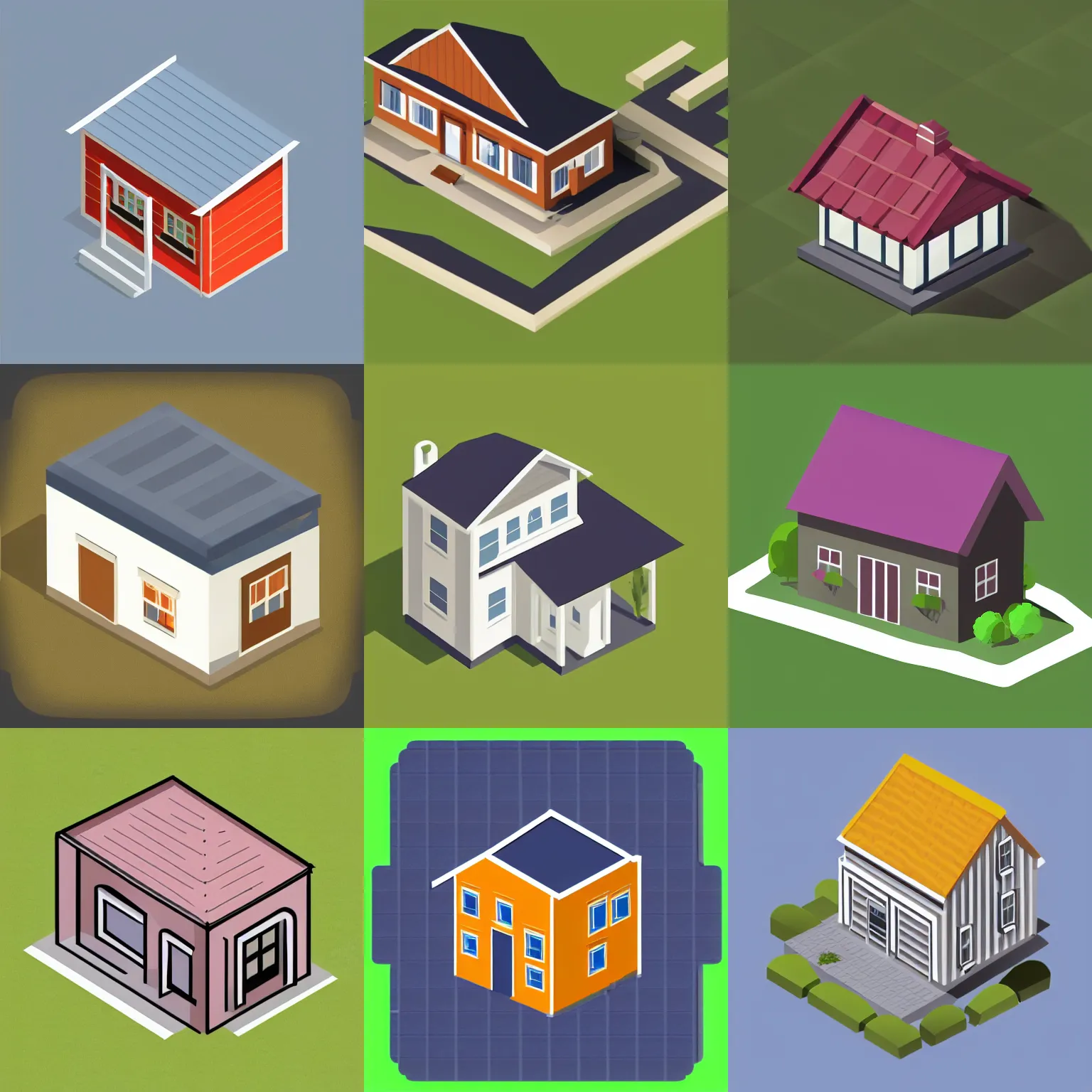 Prompt: webdesign icon for gambrel roof house, isometric