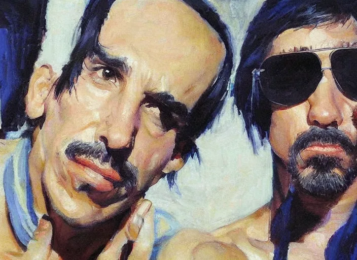 Prompt: a highly detailed beautiful portrait of anthony kiedis as security camera, by gregory manchess, james gurney, james jean