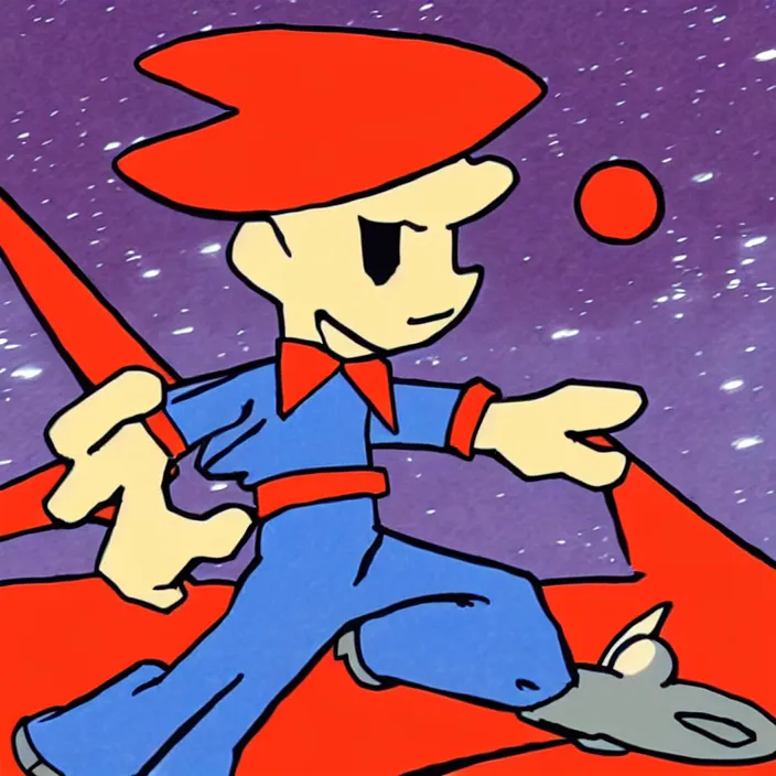 Image similar to starman from earthbound