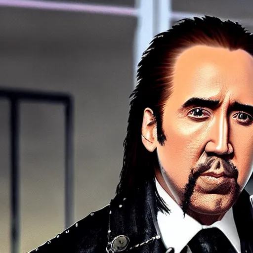 Image similar to nicholas cage as the witcher