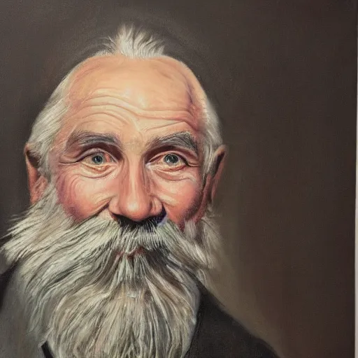 Image similar to detailed portrait painting of older gentleman with a beard