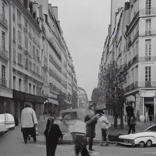 Image similar to Paris street in the Twilight Zone, strange things happening