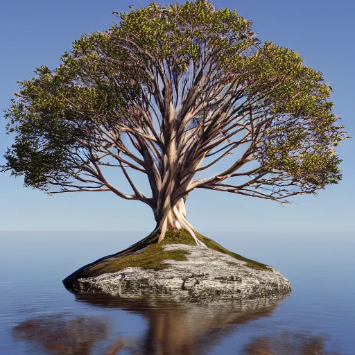 Image similar to an actual binary tree growing on the data lake shores