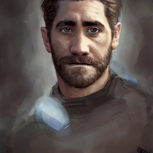 Image similar to portrait of a jake gyllenhaal as homelander from the boys by greg rutkowski, highly detailed portrait, digital painting, artstation, concept art, smooth, sharp foccus ilustration, artstation hq