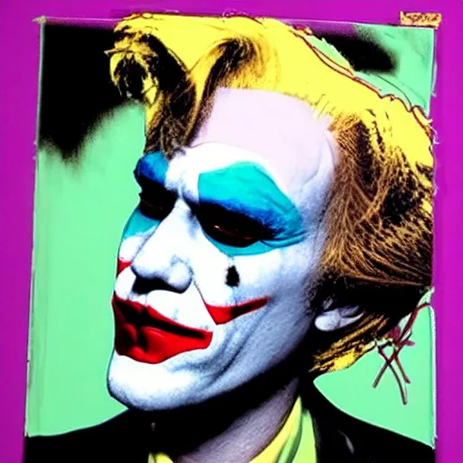 Image similar to Andy Warhol as the Joker