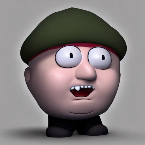 Prompt: eric cartman, low - poly 3 d model, rendered in octane, ambient occlusion