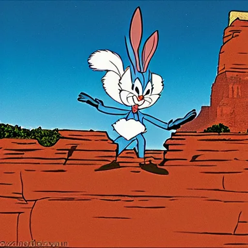 Prompt: Looney Tunes Bugs Bunny in front of the Grand Canyon