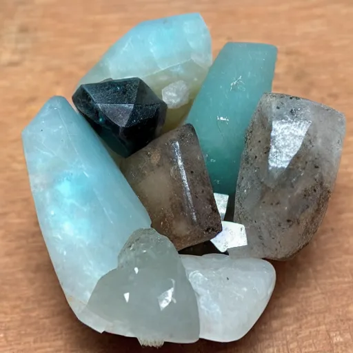 Image similar to smoky quartz with amazonite crystals