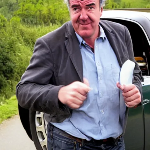 Image similar to Jeremy Clarkson pressing car honk.