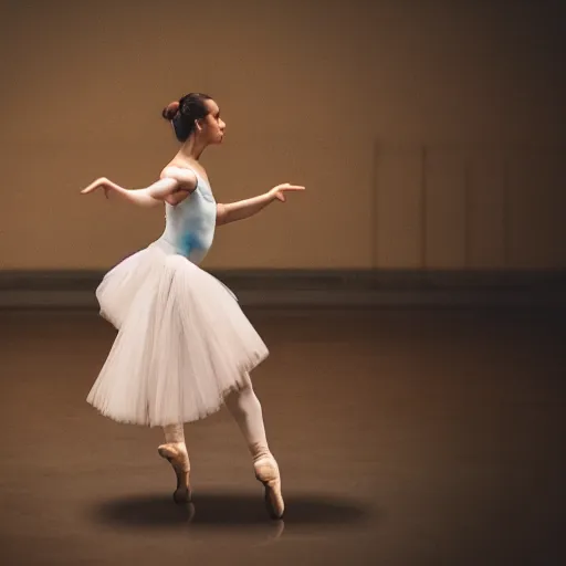 Image similar to , a woman filling ballet surrounded by a crowd of ancient civilisations 5 0 mm lens, f 1. 4, sharp focus, ethereal, emotionally evoking, head in focus, volumetric lighting, 8 k