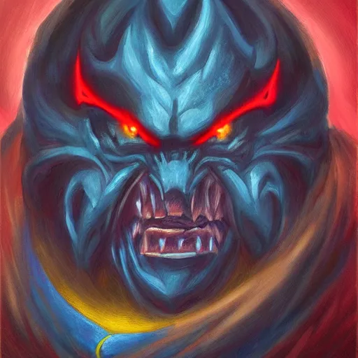 Prompt: dark beast ganon oil painting