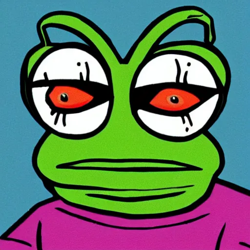 Prompt: Pepe the frog, cartoon