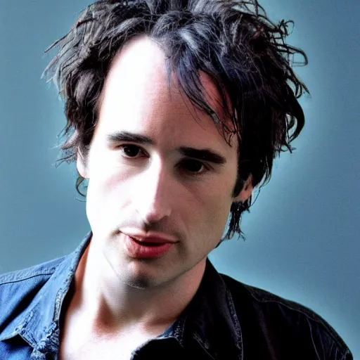 Image similar to a realistic photograph of Jeff Buckley, detailed, photorealistic, 8k, 35mm, in color, telephoto lens