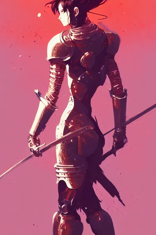 Prompt: a ultradetailed beautiful painting of a stylish female knight, detailed anatomy, by conrad roset, greg rutkowski and makoto shinkai trending on artstation