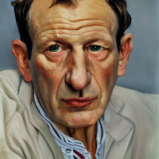 Prompt: high quality high detail painting by lucian freud, hd, portrait of actor