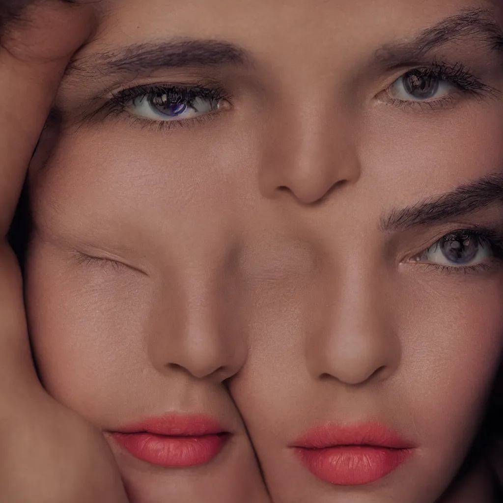 Image similar to closeup photo of a beautiful woman face, 8 0 mm lens, by martin schoeller, hyper realistic, fujifilm velvia 1 0 0