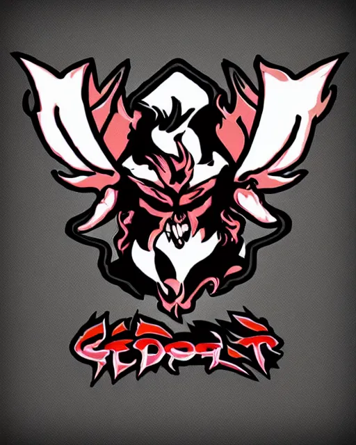 Image similar to esports logo, crying imp devil, cute