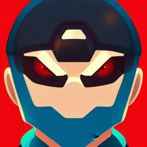 Image similar to face icon stylized minimalist mega man, loftis, cory behance hd by jesper ejsing, by rhads, makoto shinkai and lois van baarle, ilya kuvshinov, rossdraws global illumination