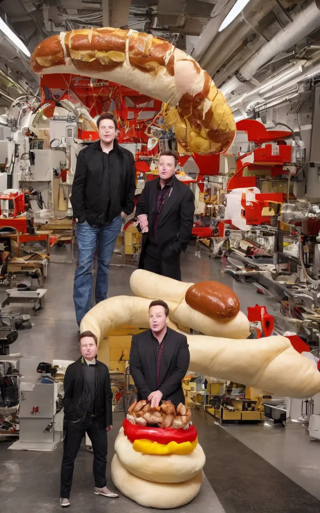 Prompt: studio photograph of Elon Musk dressed as a hot dog