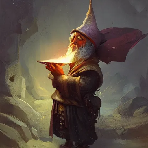 A Gnome Wizard With Curly Black Hair Dungeons And Stable Diffusion